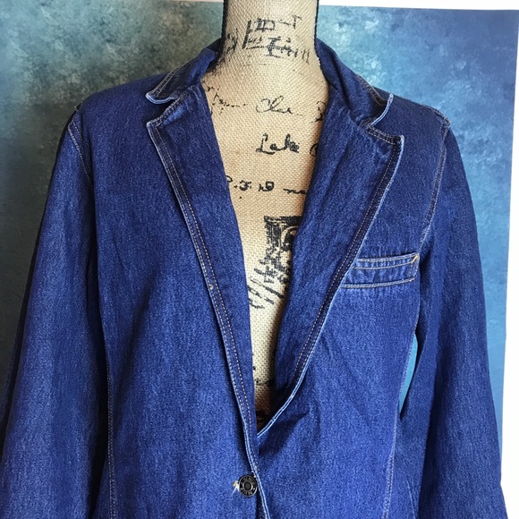 PHD Blue Denim Jacket Blazer Size M - Picture 2 of 6
